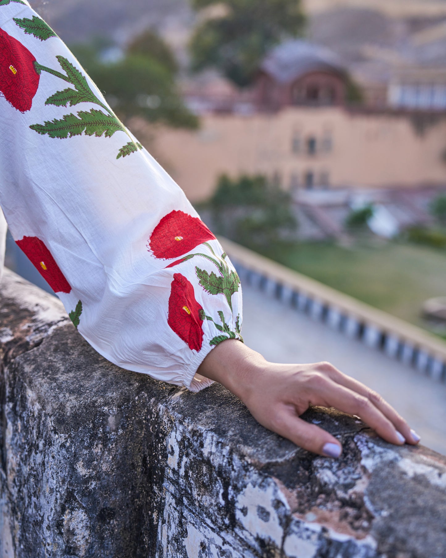 Gul Hand Block Red Poppy Co-Ord Set