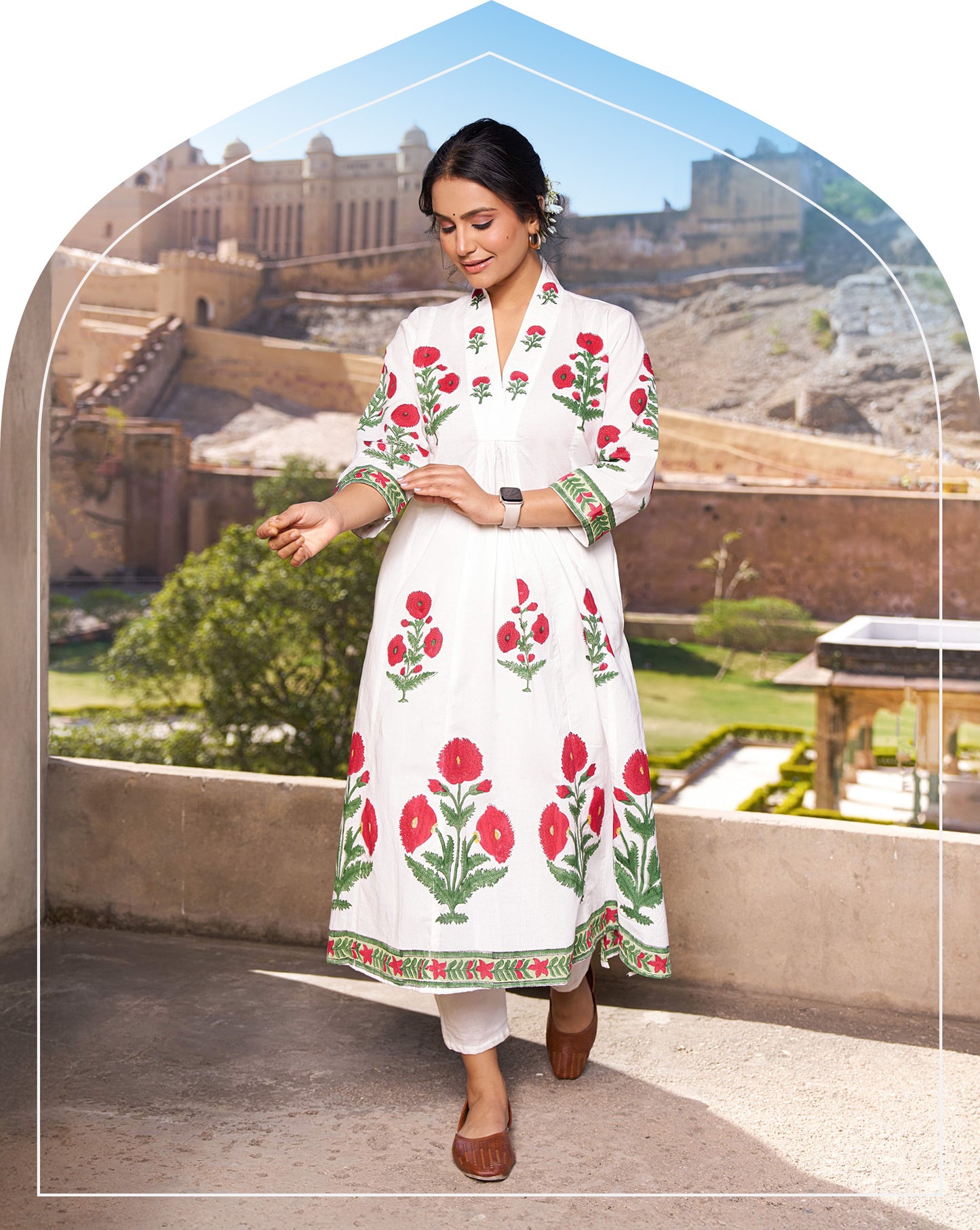 Neerza Red Poppy Kurta