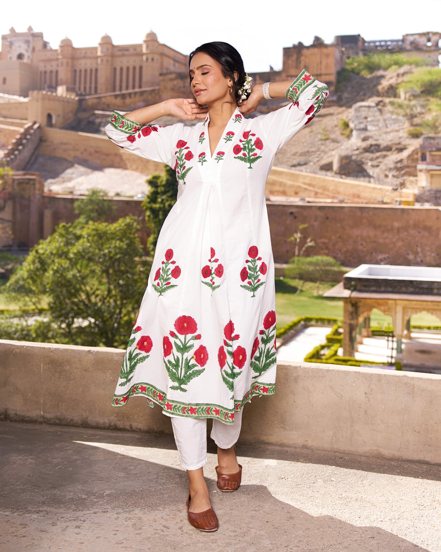 Neerza Red Poppy Kurta