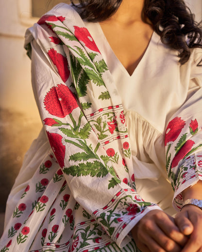 Red Pankhuri 3 - Piece Suit Set