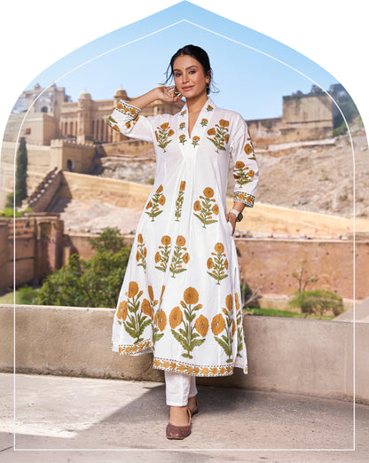 Neerza Yellow Poppy Kurta